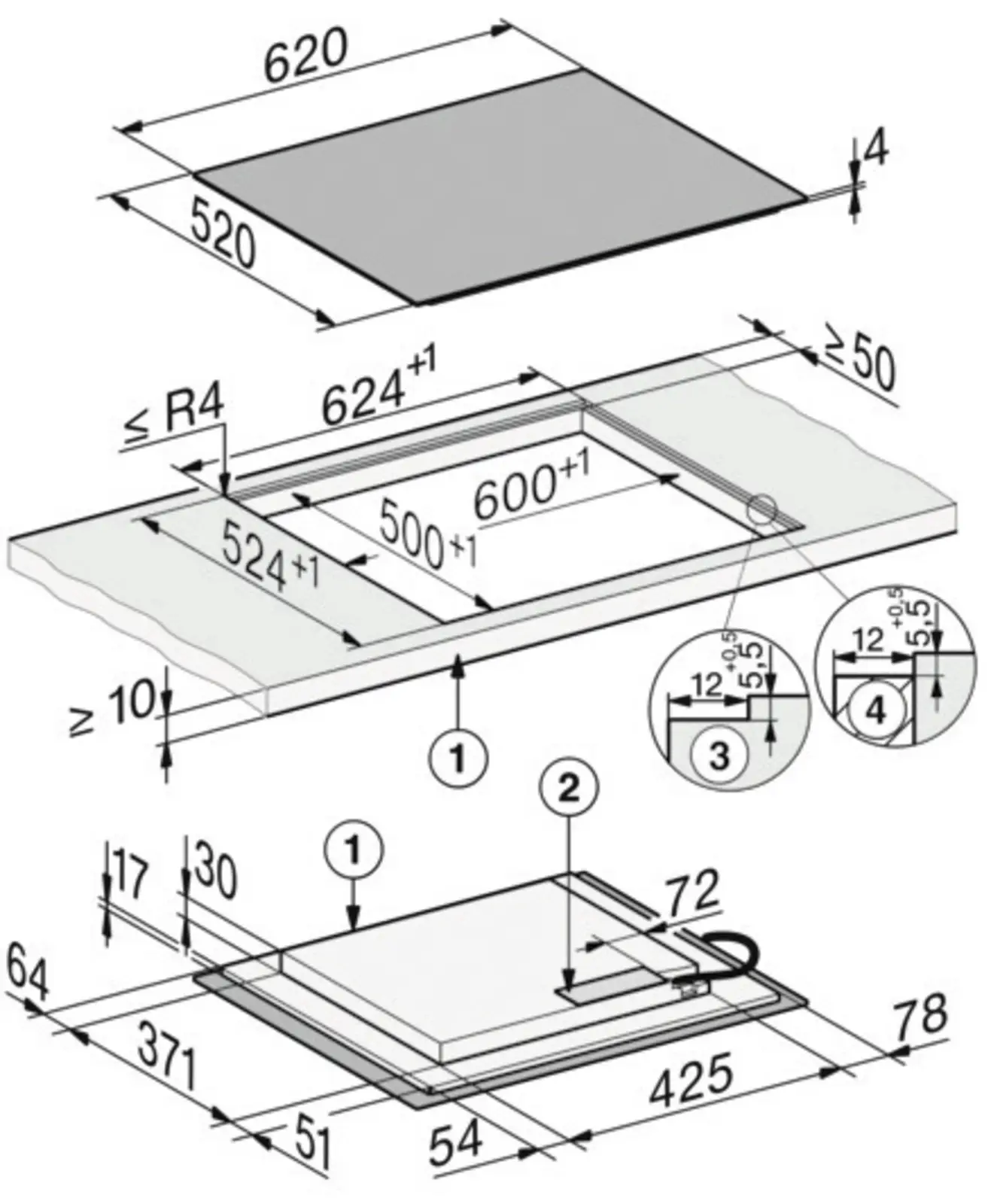 Miele KM 8462 FL Inbouw Inductiekookplaat