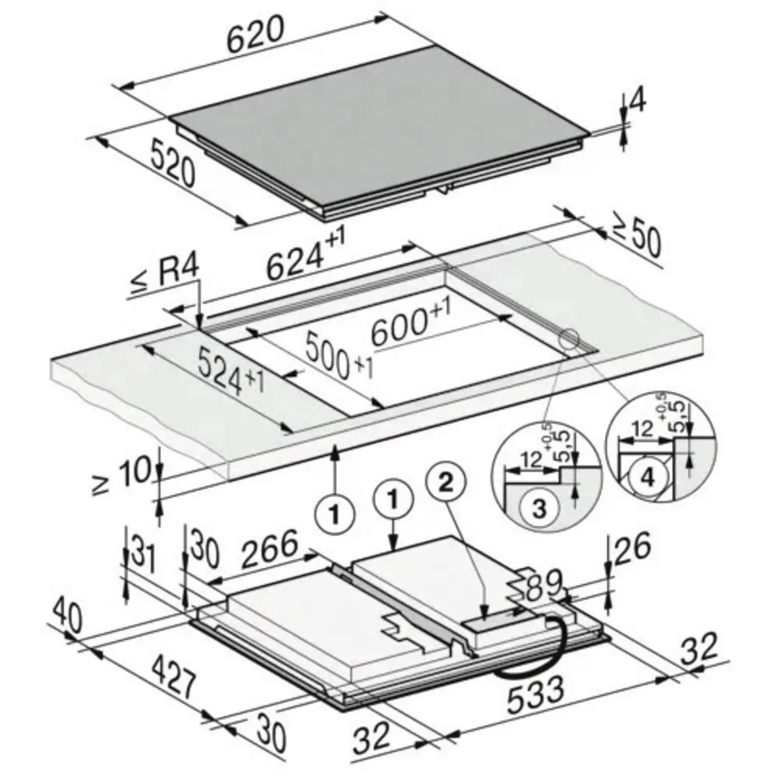 Miele KM 8765 FL Diamond Inbouw Inductiekookplaat