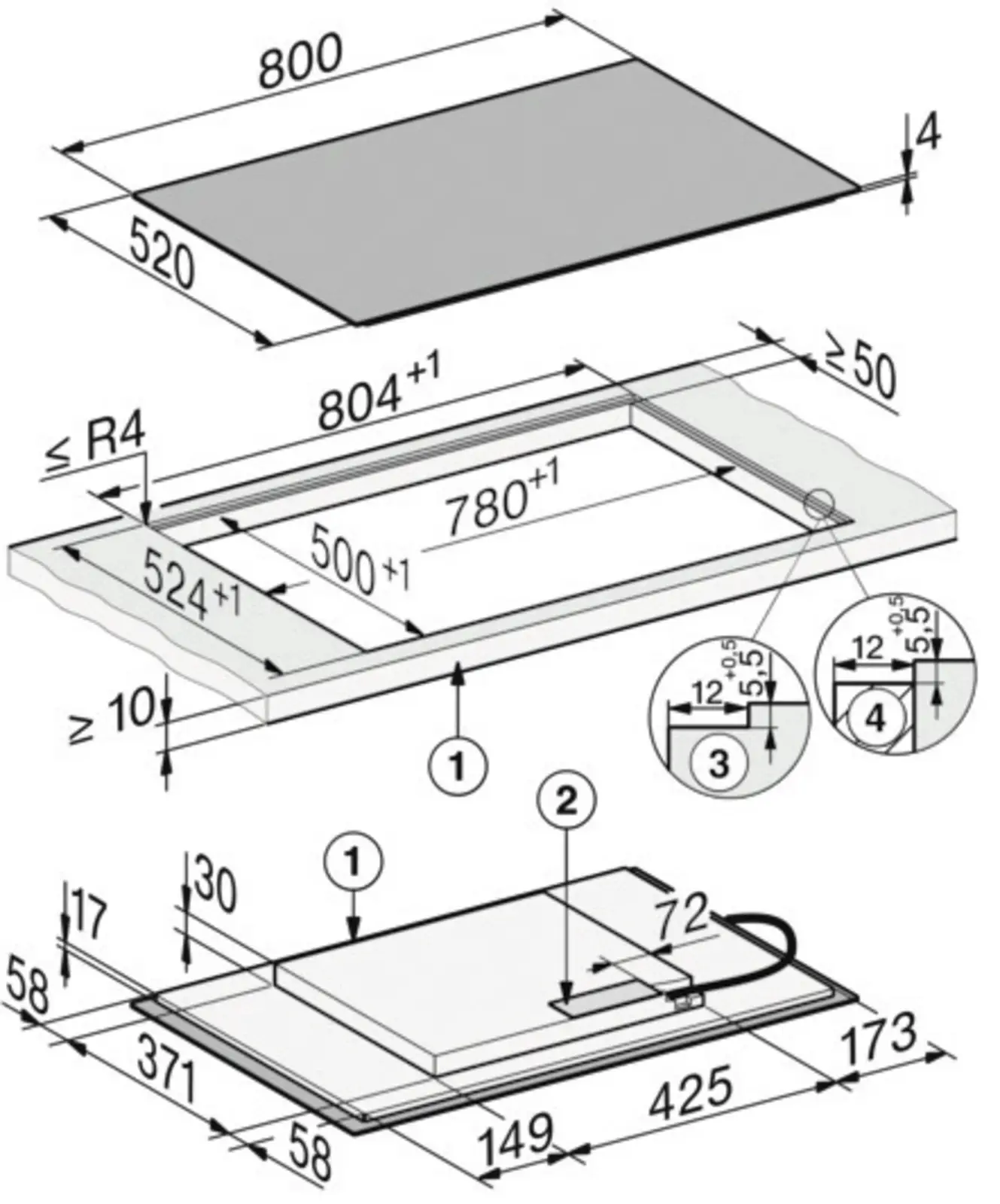 Miele KM 8482 FL Inbouw Inductiekookplaat
