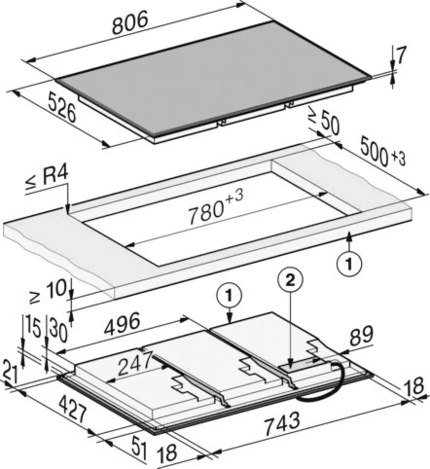 Miele KM 8684 FR Inbouw Inductiekookplaat