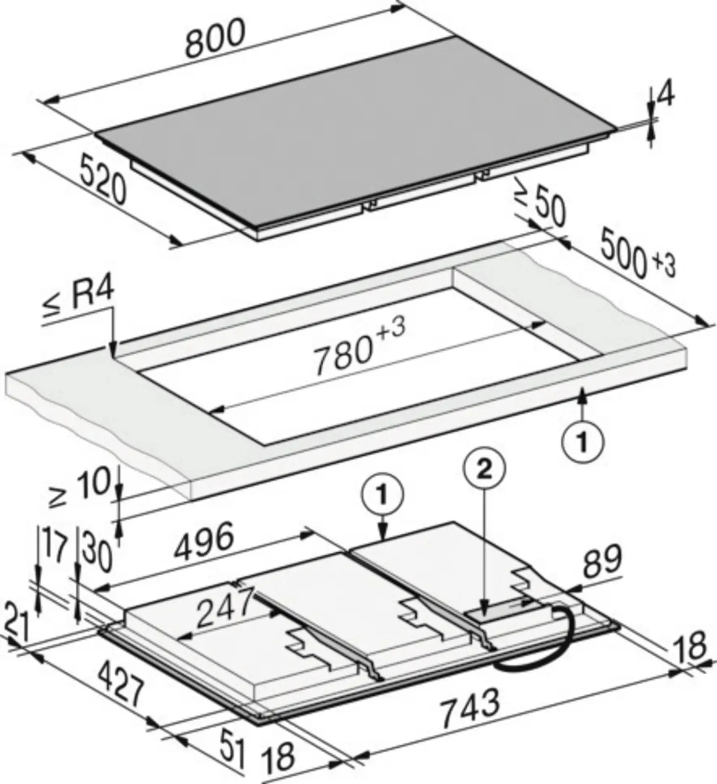 Miele KM 8684 FL Inbouw Inductiekookplaat
