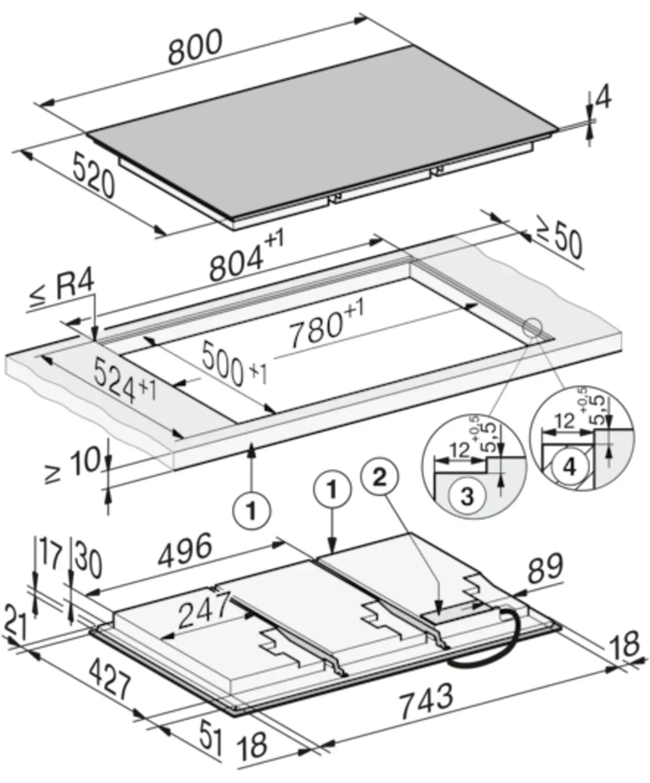 Miele KM 8684 FL Inbouw Inductiekookplaat