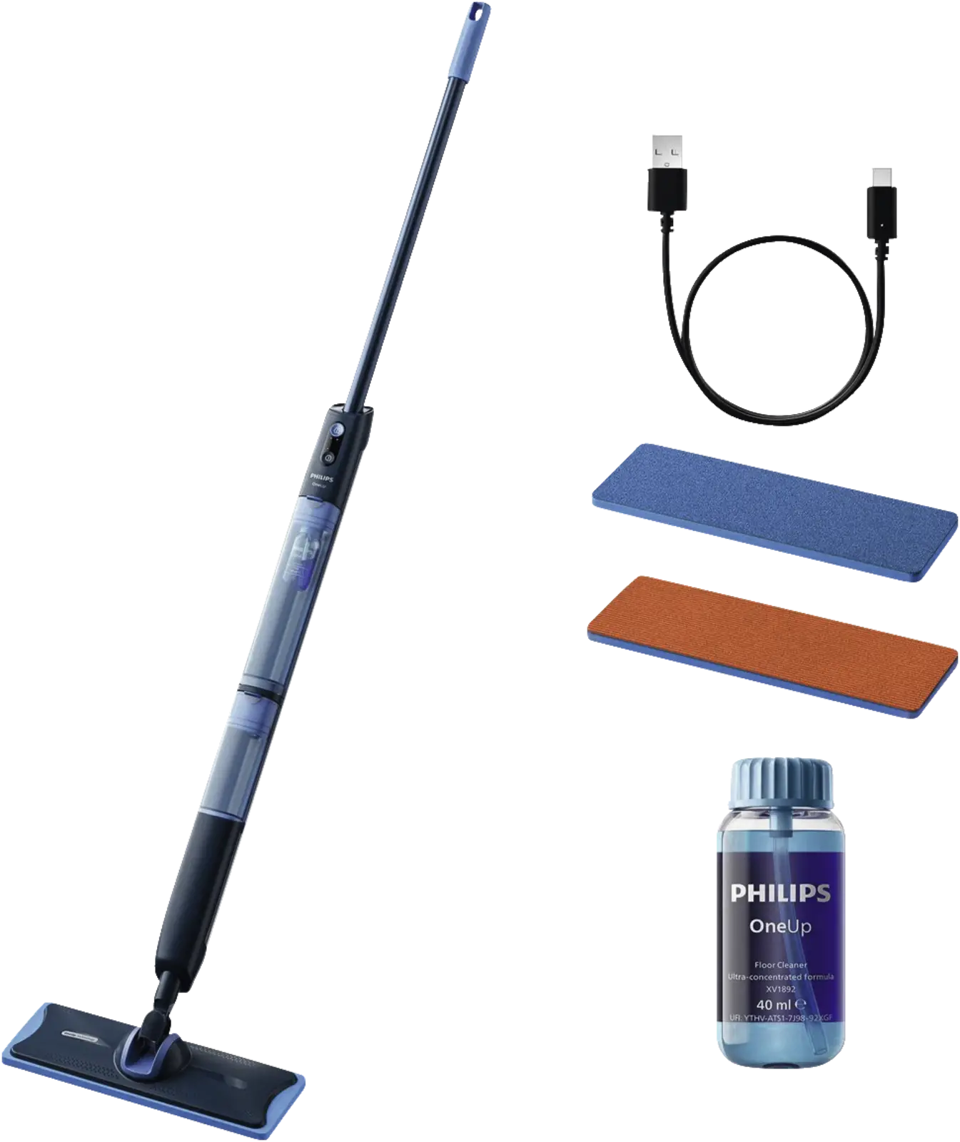 Philips XV5113/01 OneUp 5000 serie Elektrische Dweil + extra oranje dweildoek
