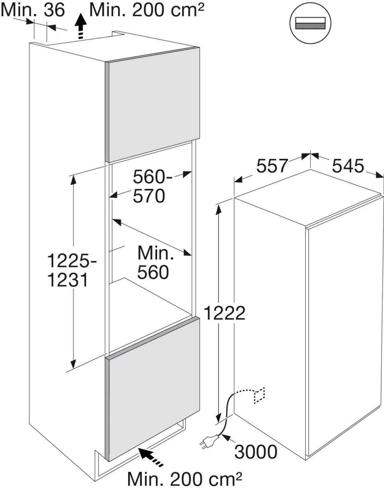 ATAG KDK8122D Inbouw Koelkast