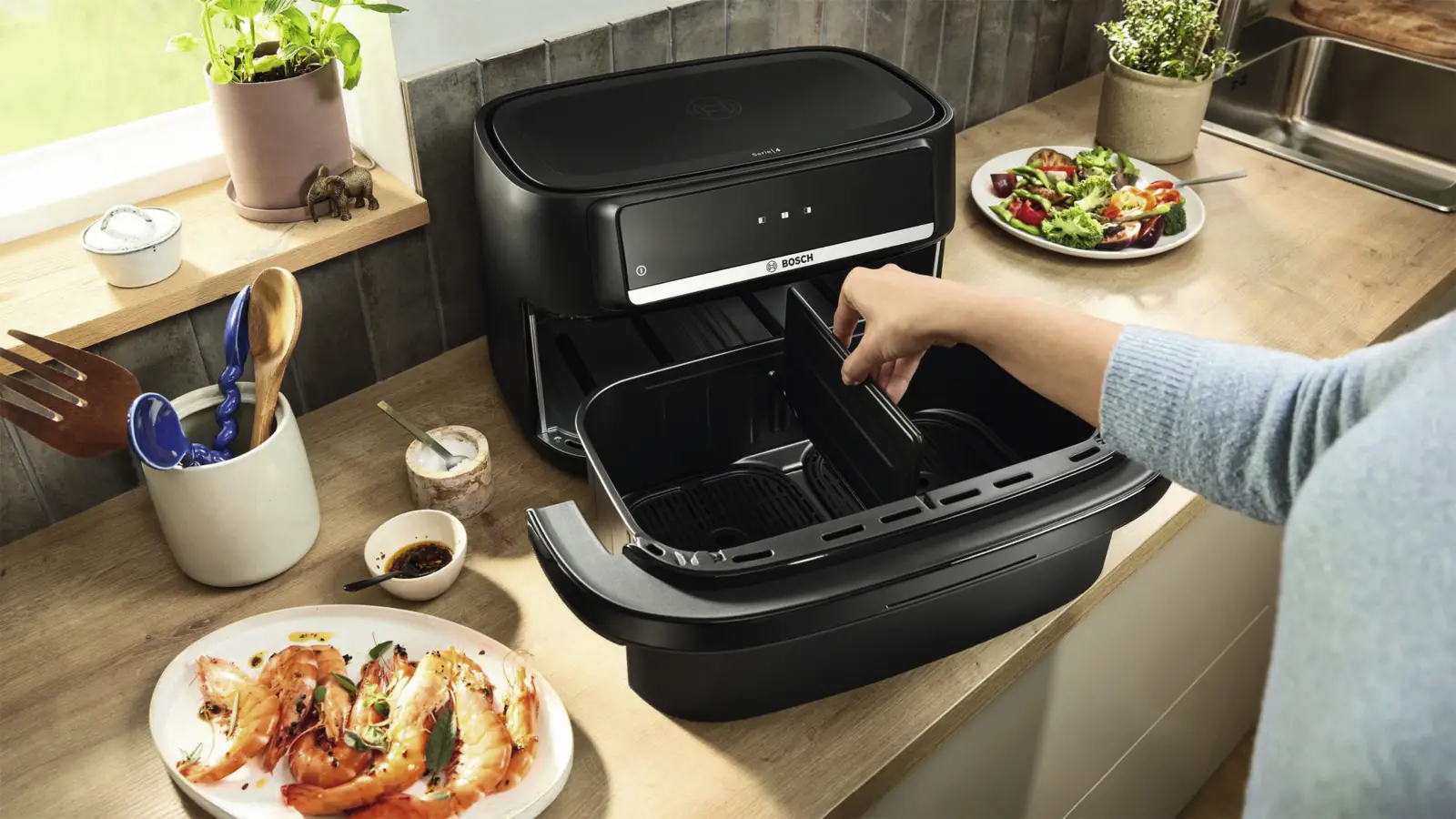 BOSCH MAFD490B7 Serie 4 Double Flex Drawer Airfryer