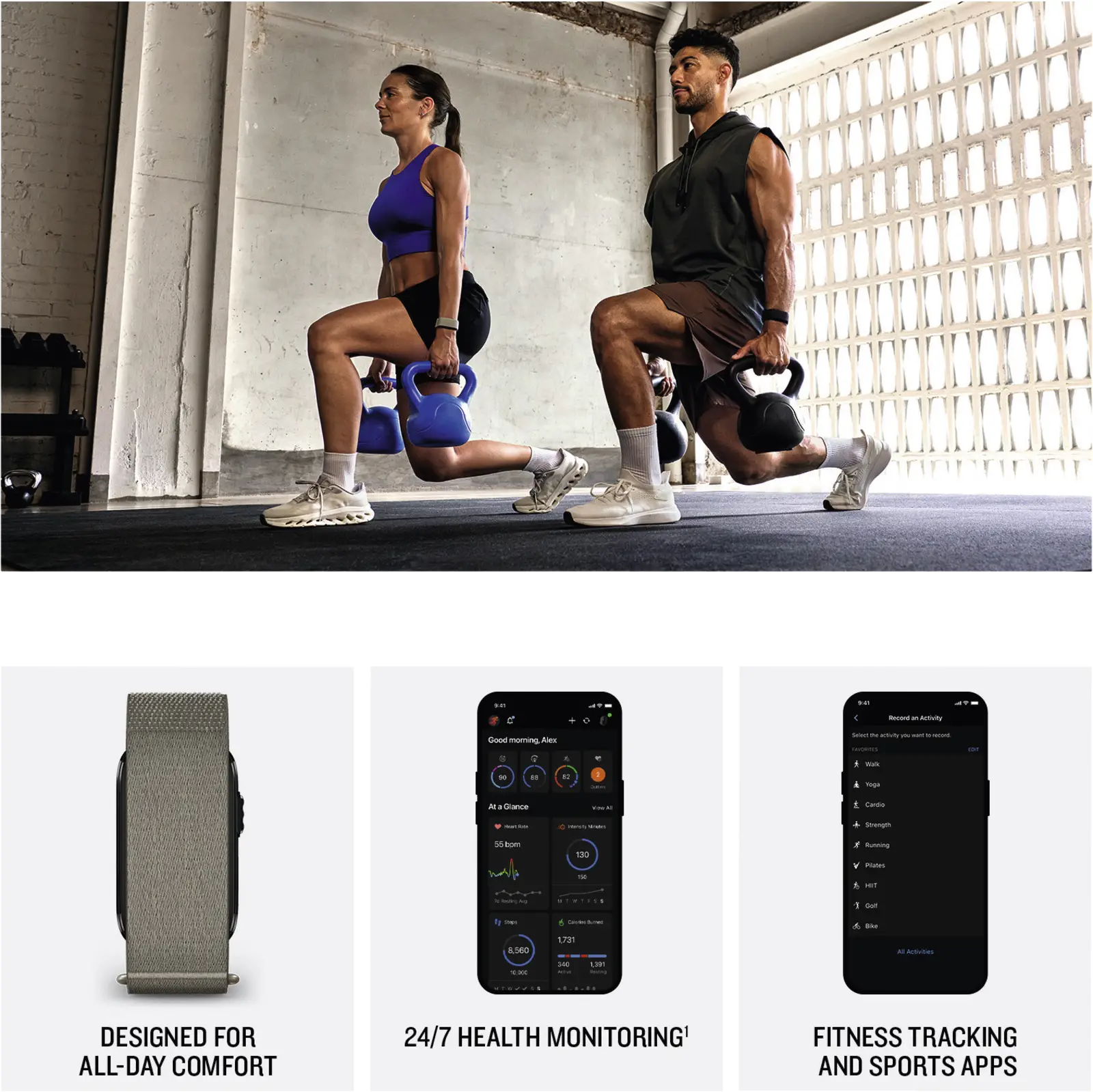 Garmin CIRQA Smart Band, French Gray, S-M