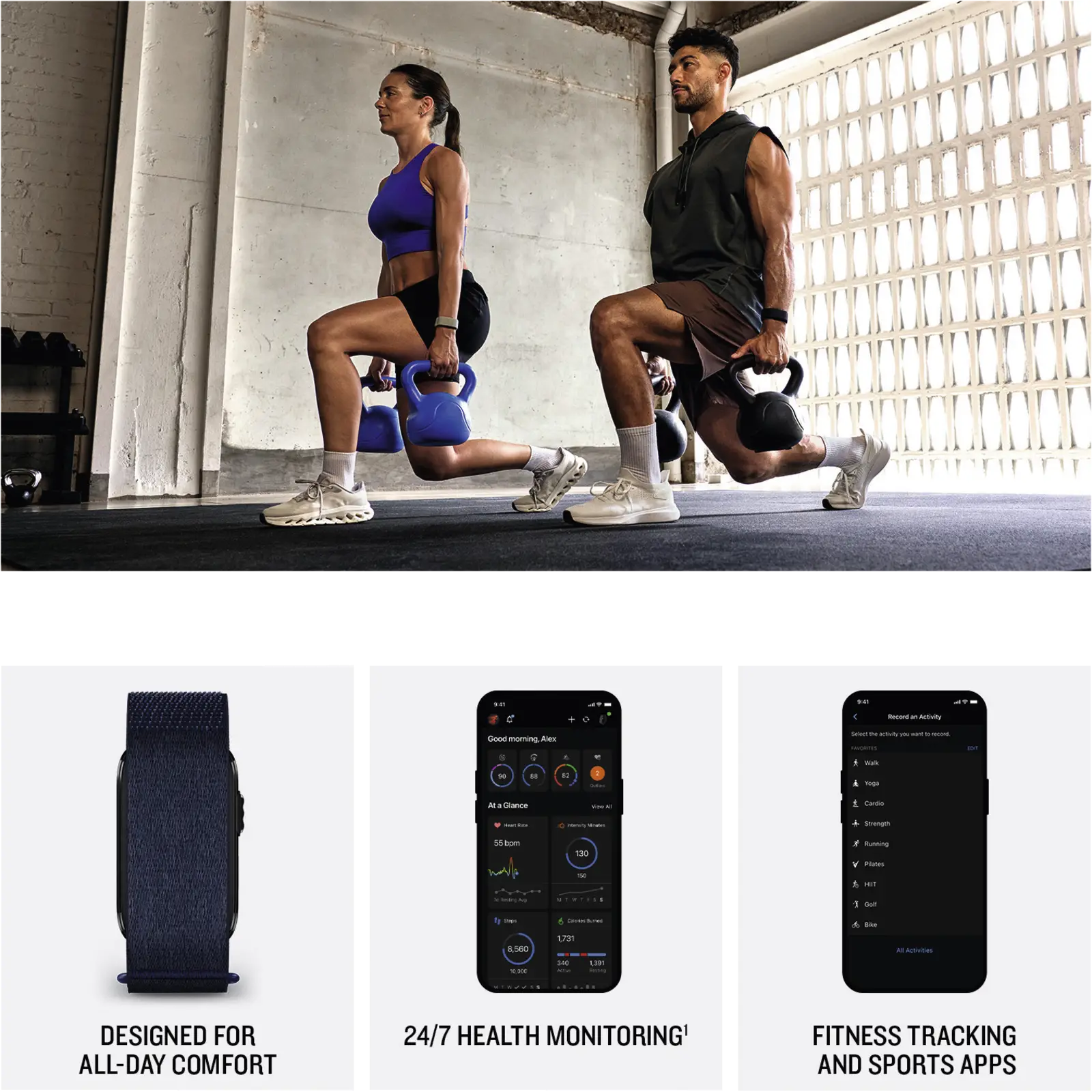 Garmin CIRQA Smart Band, Captain Blue, S-M