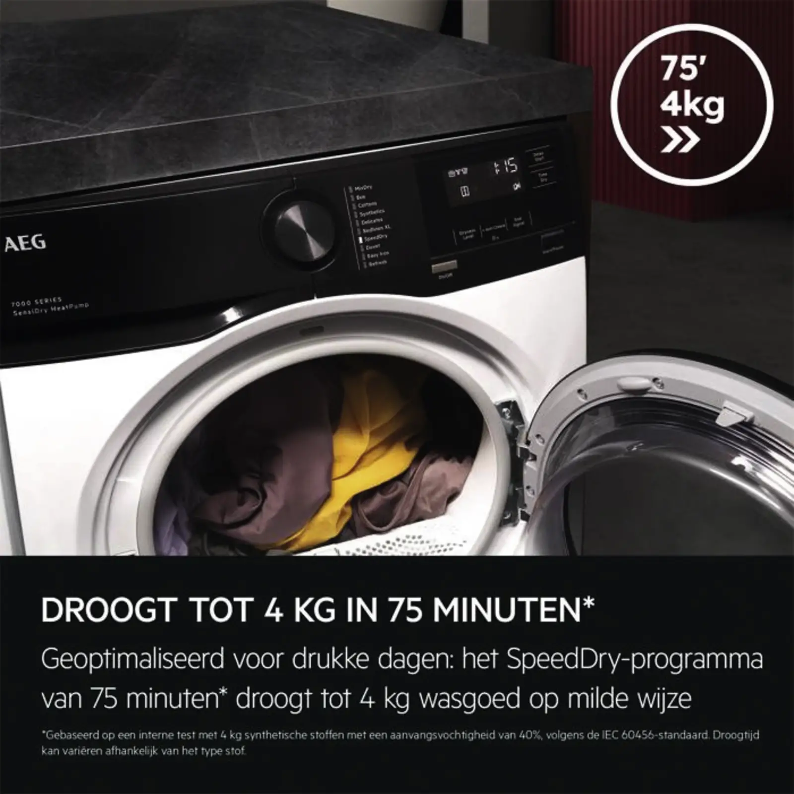AEG TE7ONYX 7000 SensiDry Warmtepomdroger - Onyx