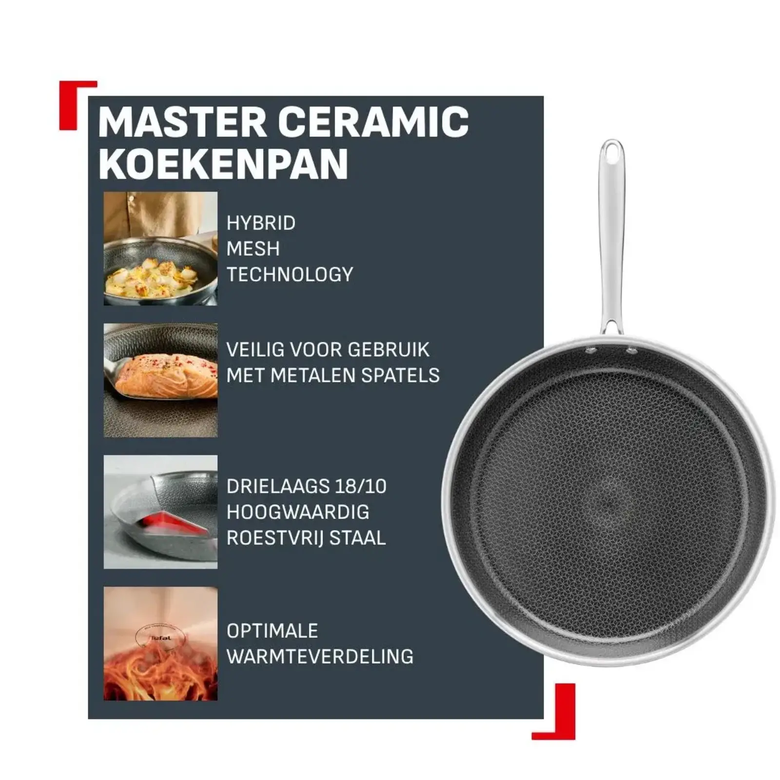 Tefal E53303 Master Ceramic Koekenpan - 20 cm