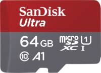 Abbildung: Ultra microSDXC 64GB 140MB/s A1 Class 10 UHS-I + SD Adapter
