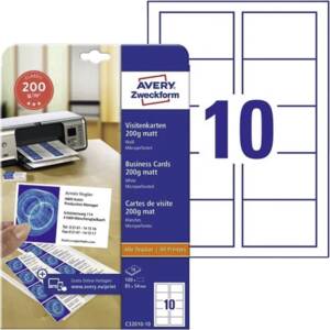 AVERY Zweckform Visitenkarten, 85 x 54 mm, weiß