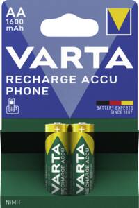 Varta 58399 Recharge Accu Phone Mignon 1600 mAh 2er Blister