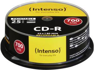 CD-R Intenso 700MB 25pcs Cakebox "printable inkjet" 52