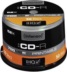 CD-R Intenso 700MB 50pcs Cakebox "printable inkjet" 52x