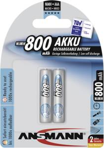 ANSMANN NiMH Akku maxE, Micro (AAA) 800 mAh, 2er Blister