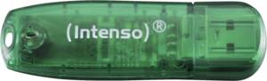 Intenso USB-Stick 8 GB Grün, USB 2.0, 28 MB/s Lesegeschwindigkeit, kompakt USB-Stick
