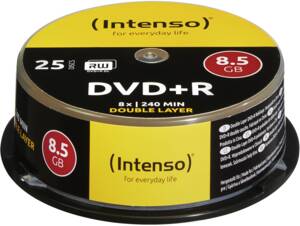 DVD+R Intenso 8,5GB 25pcs Cakebox DOUBLE LAYER 8x retail
