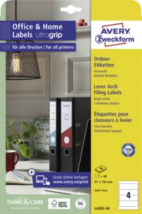 Zweckform L4761-10 Etikett 192x61mm Ordner weiss ILK 10 Blatt