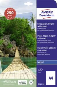 Zweckform 2559-20 Premium Photo Papier, seidenmatt, A4, 250g, 20 Blatt