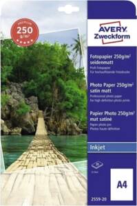 Zweckform 2559-20 Premium Photo Papier, seidenmatt, A4, 250g, 20 Blatt