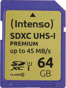 Abbildung: Intenso SDXC-Card SD Card 64GB UHS-I SDXC
