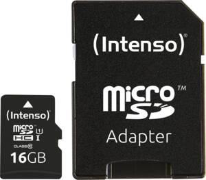 Abbildung: Intenso Micro SD Card 16GB UHS-I inkl. SD Adapter