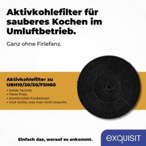 Exquisit Kohlefilter für UBH 10/20/50, FSH60, KFD60-2.1
