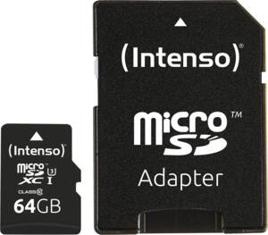 Abbildung: Intenso Micro SD Card 64GB UHS-I Professional SD Adapter