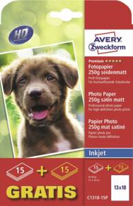 Zweckform C1318-15P Premium Inkjet Fotopapier 13x18 250g 15+15 Blatt