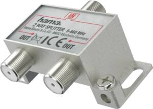Hama 205230 Breitband-Kabelverteiler, 2-Fach