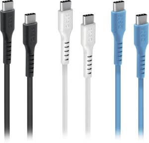 SBS Type C to Type C 1.2m Cable Kit, Weiss, Blau, Schwarz