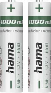 Hama 223523 NiMH-AKKUS/2xAAA/1000mAh/MICRO 2 Stück
