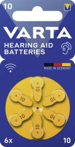 Abbildung: 10 Hörgeräte Batterie  6-er Blister