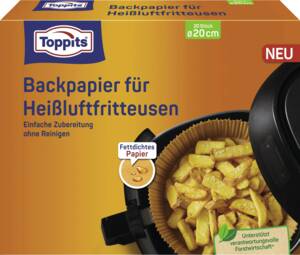 Toppits Backpapier für Heißluftfritteusen