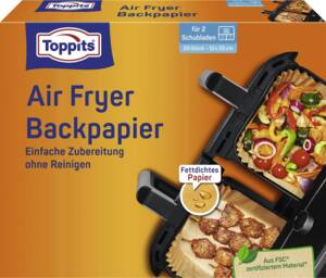 Toppits Backpapier für Heißluftfritteusen