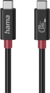 Hama 200799 USB-C-Kabel, USB4, 80 Gbit/s, 1m