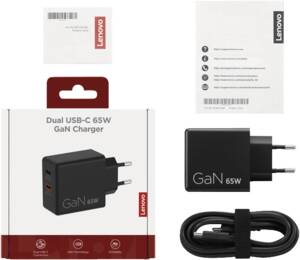 Lenovo Dual USB-C 65W GaN Charger