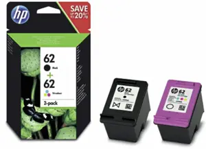 Hewlett Packard HP 62 ink combo 2pack black/color