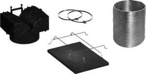DWZ1GK1U2 Reciculatieset/diagonale wandschouwkappen Serie 2