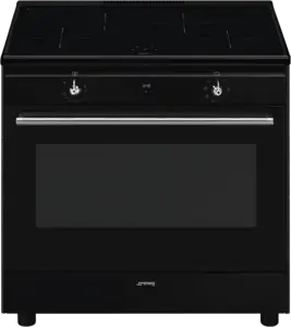 SMEG CX91IMBL Classici Esthetisch Fornuis met Inductie Kookplaat - 90 x 60 cm - Zwart