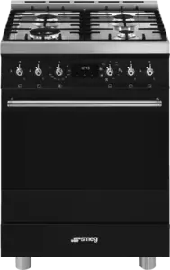 SMEG C6GMMBNLK2 Classici Gasfornuis met Elektrische Oven - Mat Zwart