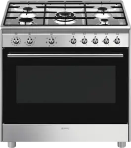 SMEG CX91GMXNLK Classici Esthetisch Fornuis met Gaskookplaat - 90 x 60 cm