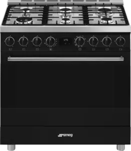 SMEG B91GMMBNLK2 Classici Esthetisch Fornuis met Gas Kookplaat