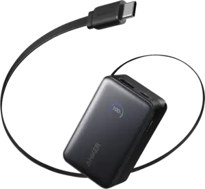 Nano Power Bank (10,000 mAh, 45W, Built-In Retractable USB-C