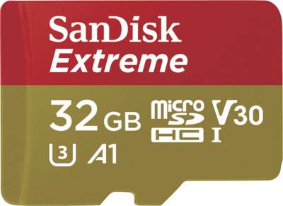 Sandisk microSDHC-Card Extreme 32GB 100MB/s A1 V30 für Actio