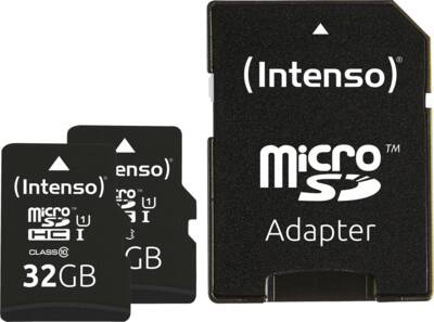 Intenso Doppelpack microSDHC 32GB UHS-I Premium SD-Adapter