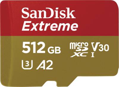 Extreme microSDXC 512GB UHS-I Card + SD Adapter Rescure ProD