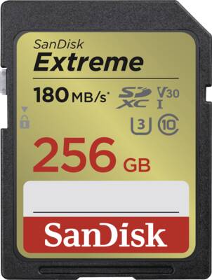 Extreme SDXC 256GB 180MB/s Class 10 UHS-I U3