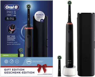 Oral-B Elektrische Zahnbürste Pro 3 3500 Black Edition mit R