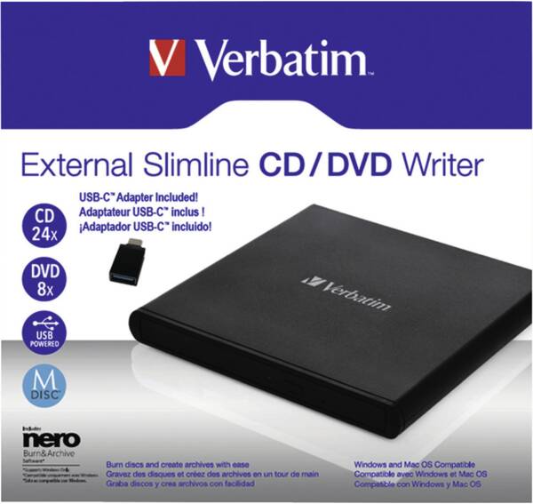 Zoom-Darstellung 3: Verbatim DVD-Brenner External Slimline CD/DVD Writer